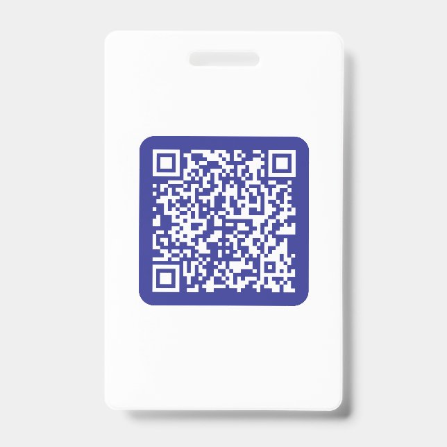 Create a Scannable QR code | Editable Dark Blue Badge (Front)