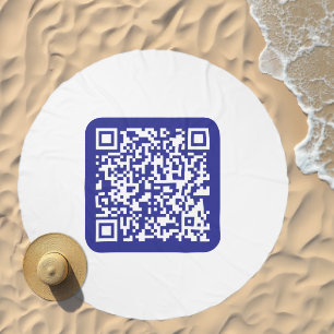 Create a Scannable QR code Editable Dark Blue Beach Towel