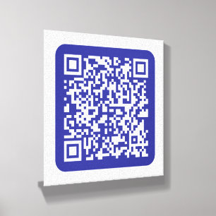 Create a Scannable QR code Editable Dark Blue Canvas Photo Tile