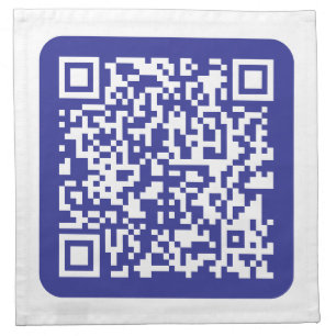 Create a Scannable QR code Editable Dark Blue Cloth Napkin