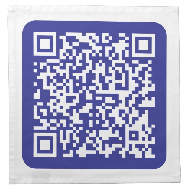 Create a Scannable QR code | Editable Dark Blue Cloth Napkin (Front)