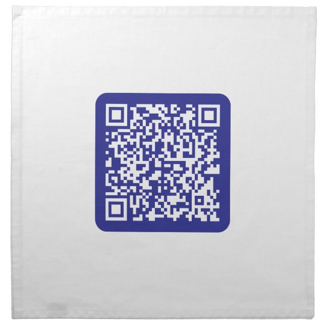 Create a Scannable QR code | Editable Dark Blue Cloth Napkin (Front)