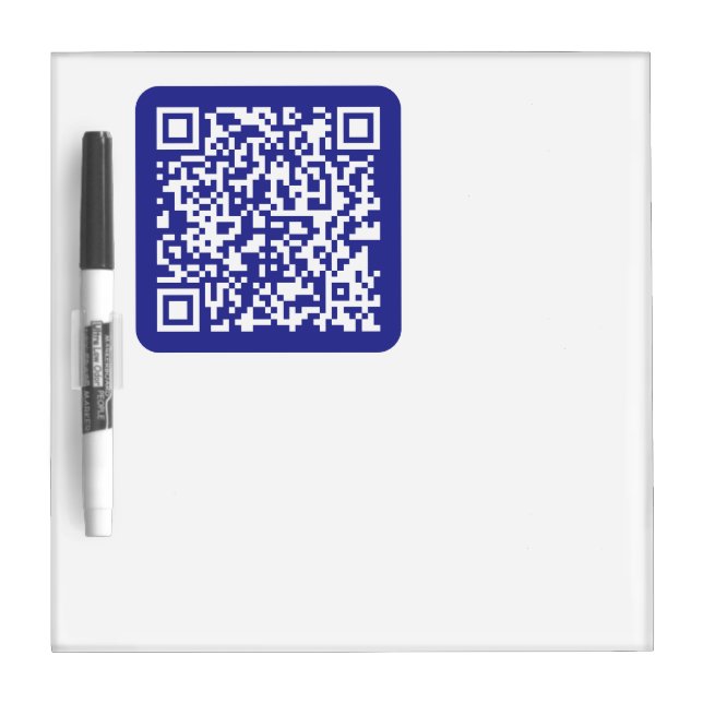 Create a Scannable QR code | Editable Dark Blue Dry Erase Board (Front)