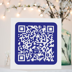 Create a Scannable QR code   Editable Dark Blue Foam Board
