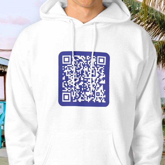 Create a Scannable QR code | Editable Dark Blue Hoodie (Creator Uploaded)