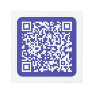 Create a Scannable QR code Editable Dark Blue Metal Print