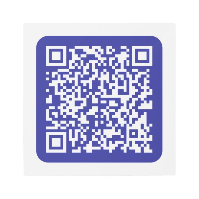 Create a Scannable QR code | Editable Dark Blue Metal Print (Front)