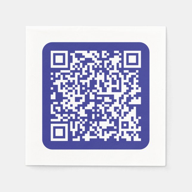 Create a Scannable QR code | Editable Dark Blue Napkins (Front)