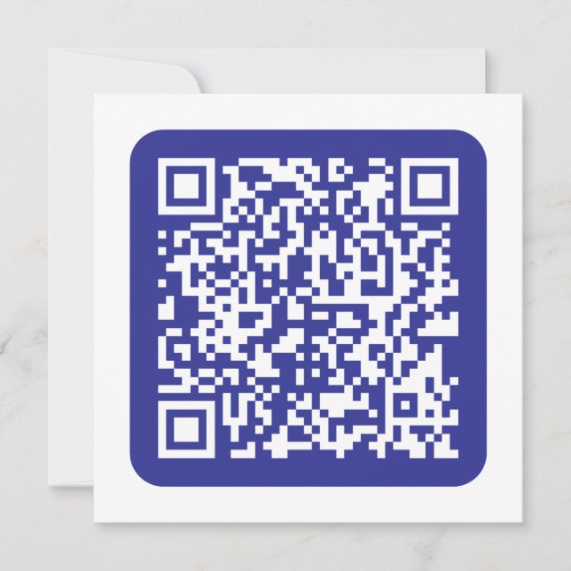 Create a Scannable QR code | Editable Dark Blue Note Card (Front)