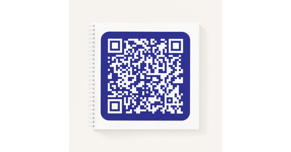 Qr Code Notebook Design Create a Scannable QR code | Editable Dark Blue Notebook | Zazzle