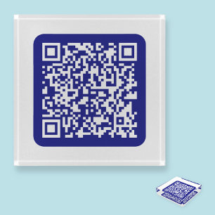 Create a Scannable QR code Editable Dark Blue Paperweight