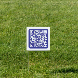 Create a Scannable QR code Editable Dark Blue Sign