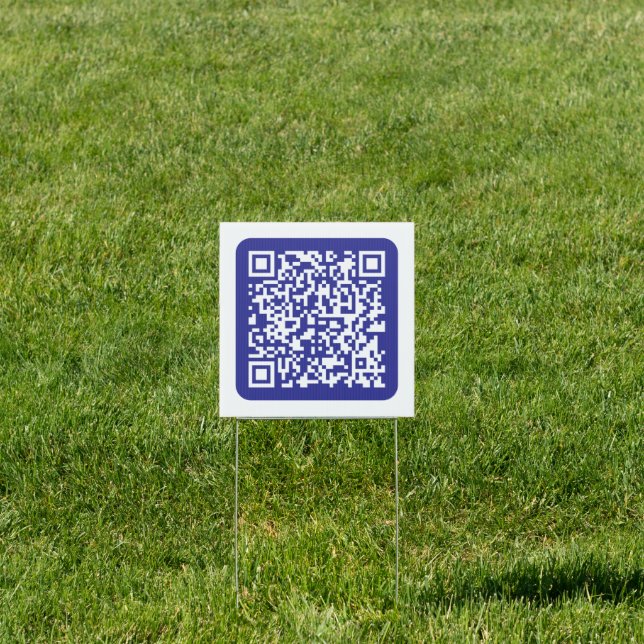 Create a Scannable QR code | Editable Dark Blue Sign (Insitu)