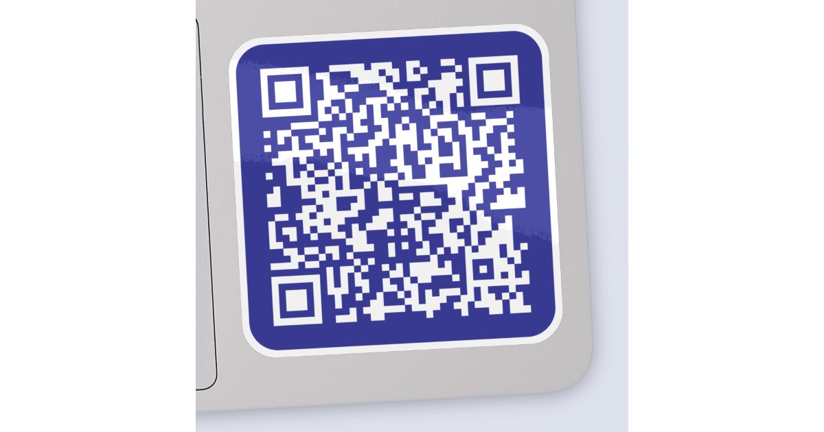 Create a Scannable QR code | Editable Dark Blue Sticker | Zazzle