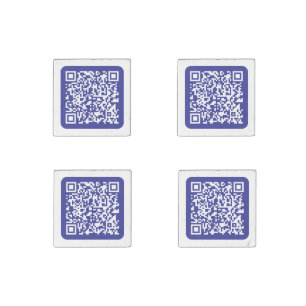 Create a Scannable QR code Editable Dark Blue Stone Magnet