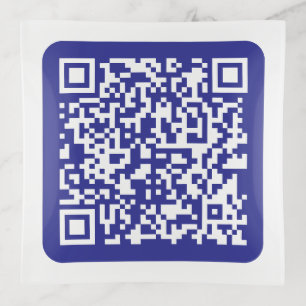 Create a Scannable QR code Editable Dark Blue Trinket Tray