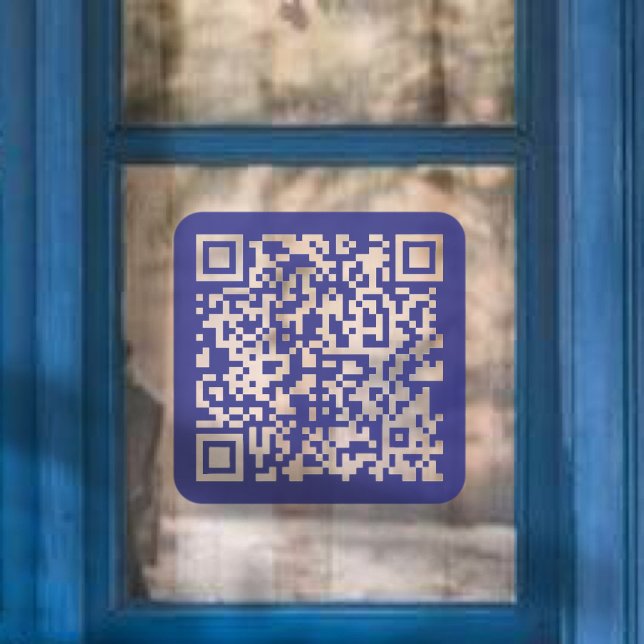 Create a Scannable QR code | Editable Dark Blue Window Cling (Creator Uploaded)