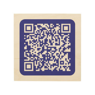 Create a Scannable QR code Editable Dark Blue Wood Wall Art