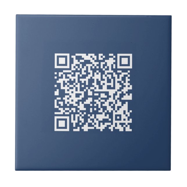 Create a Scannable QR Code | Faded Navy Blue  Ceramic Tile (Front)