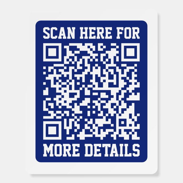 Create a Scannable QR code | Navy Blue (editable) Foam Board (Front)