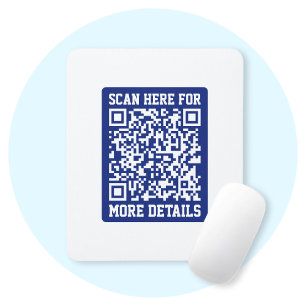 Create a Scannable QR code Navy Blue (editable) Mouse Pad