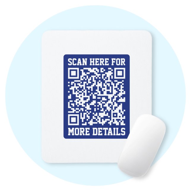 Create a Scannable QR code | Navy Blue (editable) Mouse Pad (Creator Uploaded)