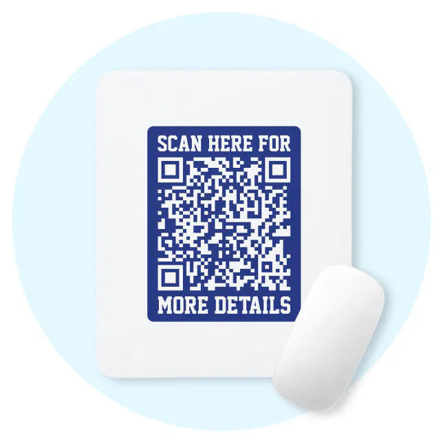 Create a Scannable QR code | Navy Blue (editable) Mouse Pad | Zazzle