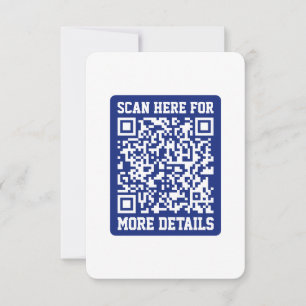 Create a Scannable QR code   Navy Blue (editable) Note Card
