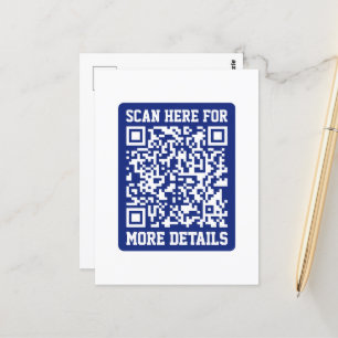 Create a Scannable QR code   Navy Blue (editable) Postcard
