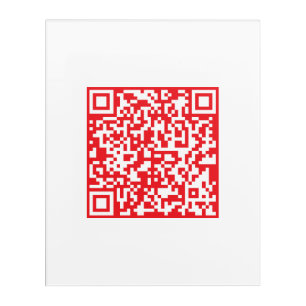 Create a Scannable Red (editable) QR code Acrylic Print