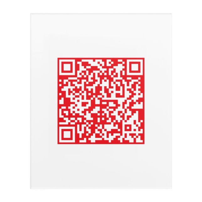 Create a Scannable Red (editable) QR code Acrylic Print (Front)