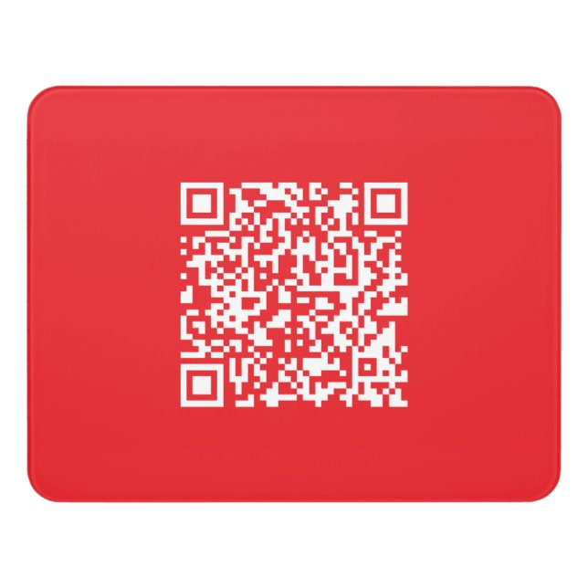 Create a Scannable Red (editable) QR code Door Sign (Contemporary Front)