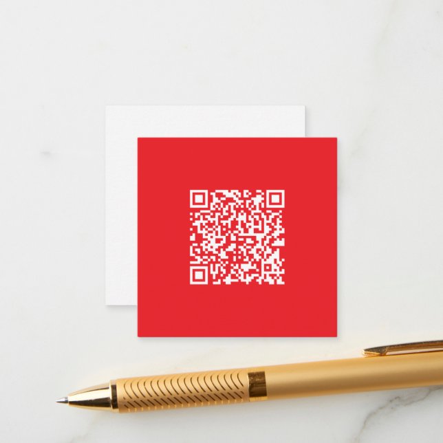 Create a Scannable Red (editable) QR code Enclosure Card (Front/Back In Situ)