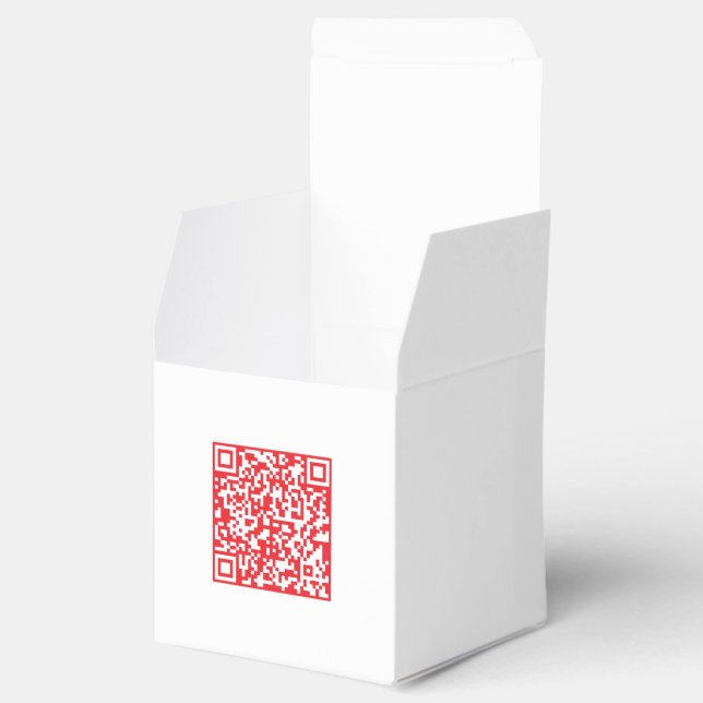 Create a Scannable Red (editable) QR code Favor Boxes (Opened)