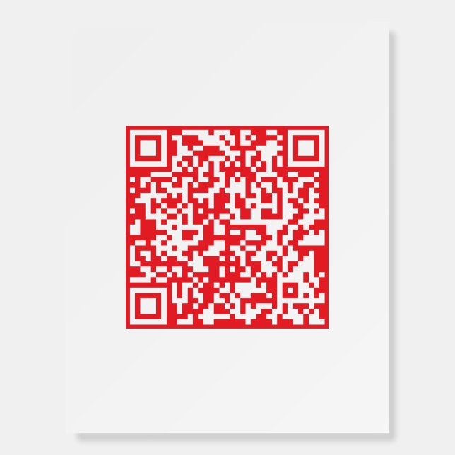 Create a Scannable Red (editable) QR code Foam Board (Front)