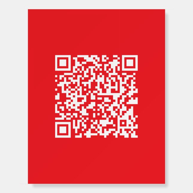 Create a Scannable Red (editable) QR code Foam Board (Front)