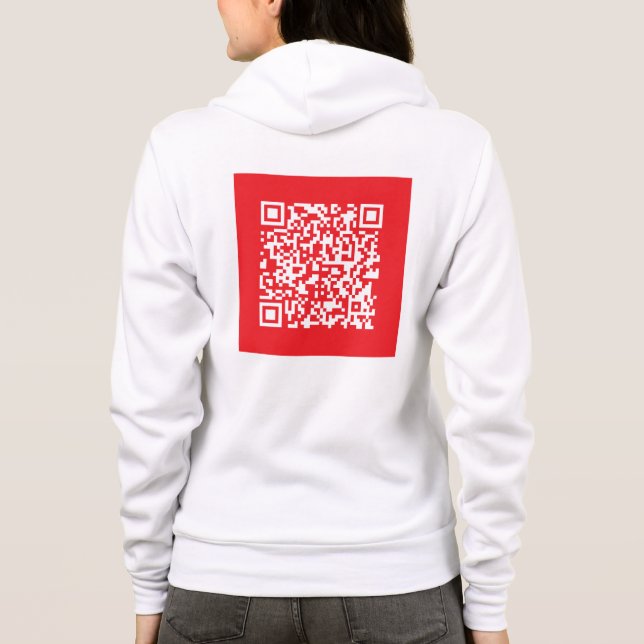 Create a Scannable Red (editable) QR code Hoodie (Back)