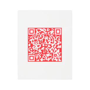Create a Scannable Red (editable) QR code Metal Print