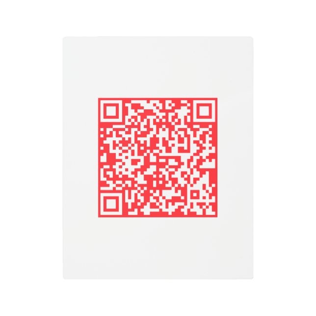 Create a Scannable Red (editable) QR code Metal Print (Front)