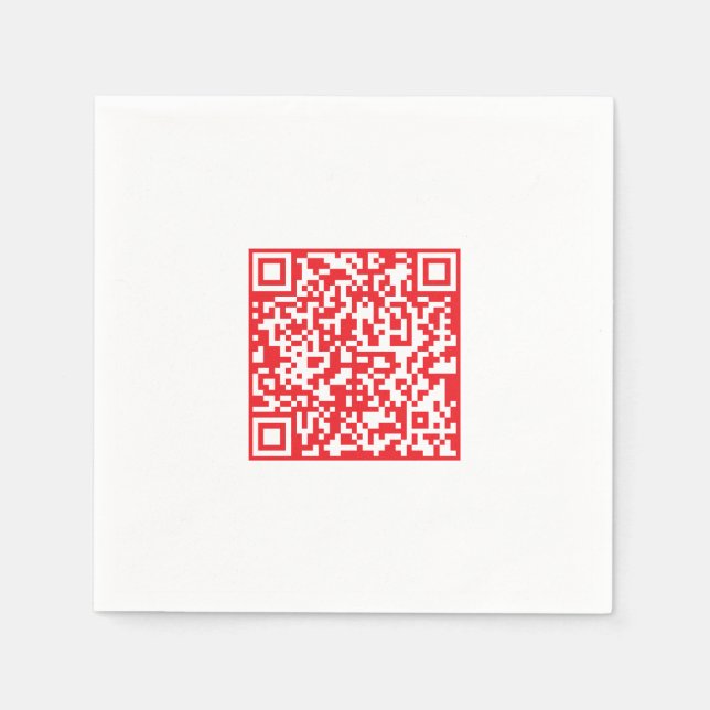 Create a Scannable Red (editable) QR code Napkins (Front)