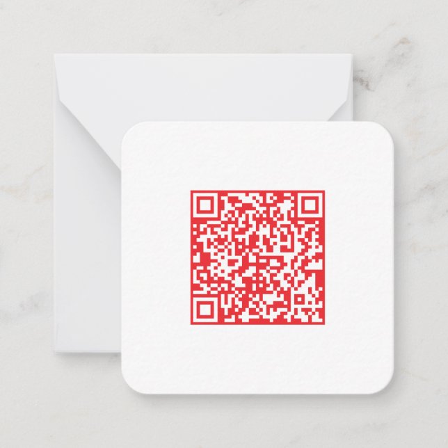 Create a Scannable Red (editable) QR code Note Card (Front)