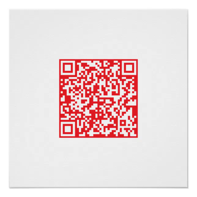 Create a Scannable Red (editable) QR code Poster | Zazzle