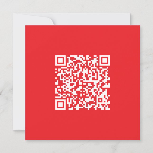 Create a Scannable Red (editable) QR code Thank You Card (Front)