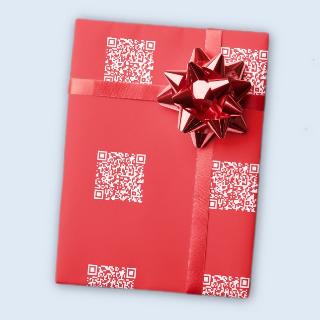 Create a Scannable Red (editable) QR code Wrapping Paper (Creator Uploaded)
