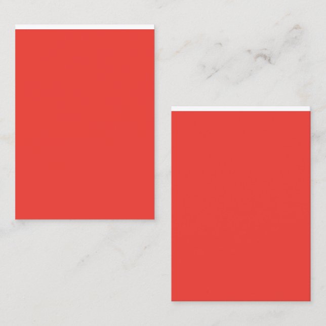 Create a Striking Red Background with White Border Business Card (Front/Back)