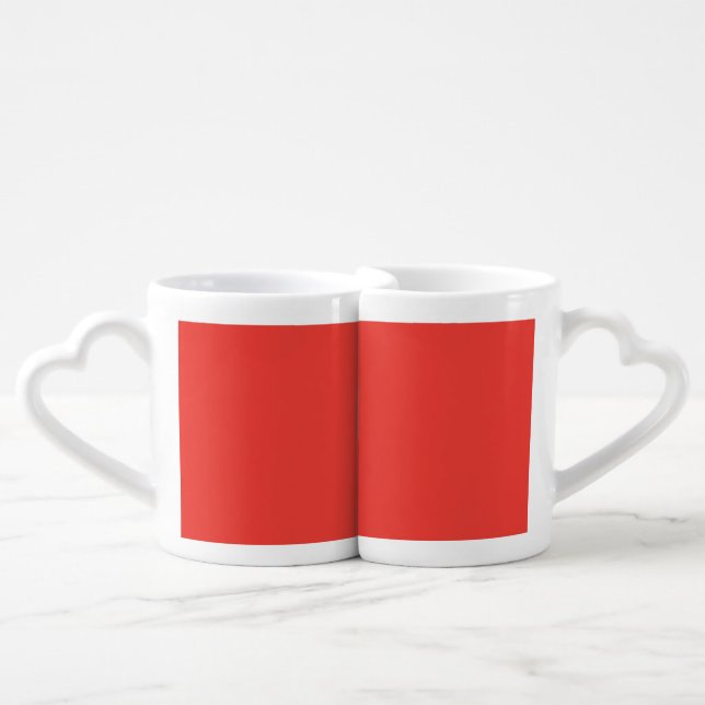 Create a Striking Red Background with White Border Coffee Mug Set (Front Nesting)