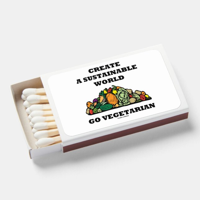 Create A Sustainable World Go Vegetarian Advice Matchboxes (Front Open)