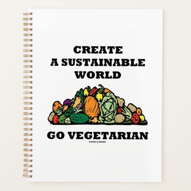 Create A Sustainable World Go Vegetarian Advice Planner (Front)