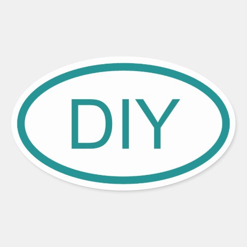 Create a Teal Euro Style Oval Sticker