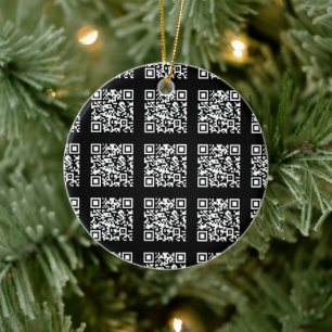 Create a Tiled QR code Pattern Editable Color Ceramic Ornament